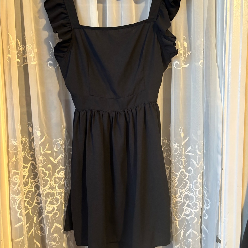 Black Ruffle Mini Dress